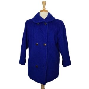 Vintage London Fog Pure Virgin Wool Coat Medium 8 80s 90s Classic Wool Jacket